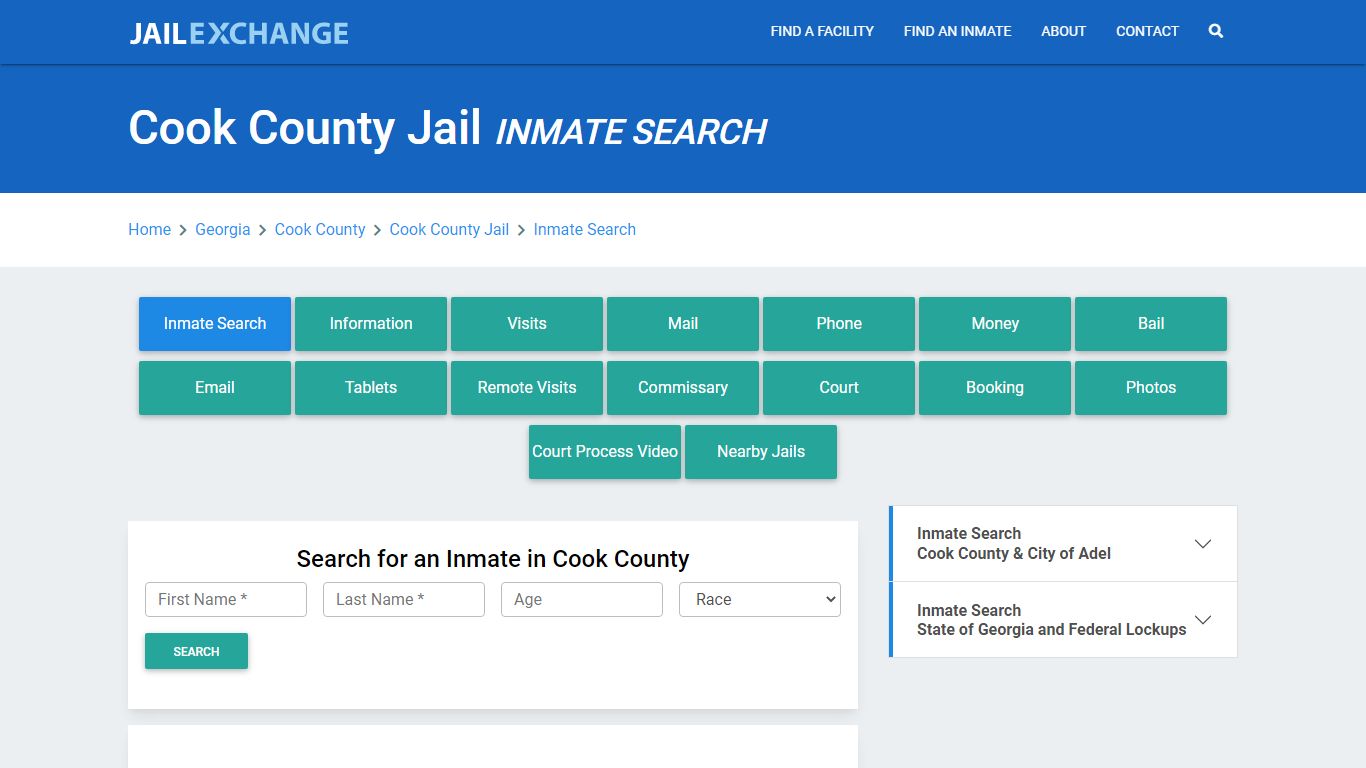 Cook County Jail, GA Inmate Search: Roster & Mugshots - Jail Exchange