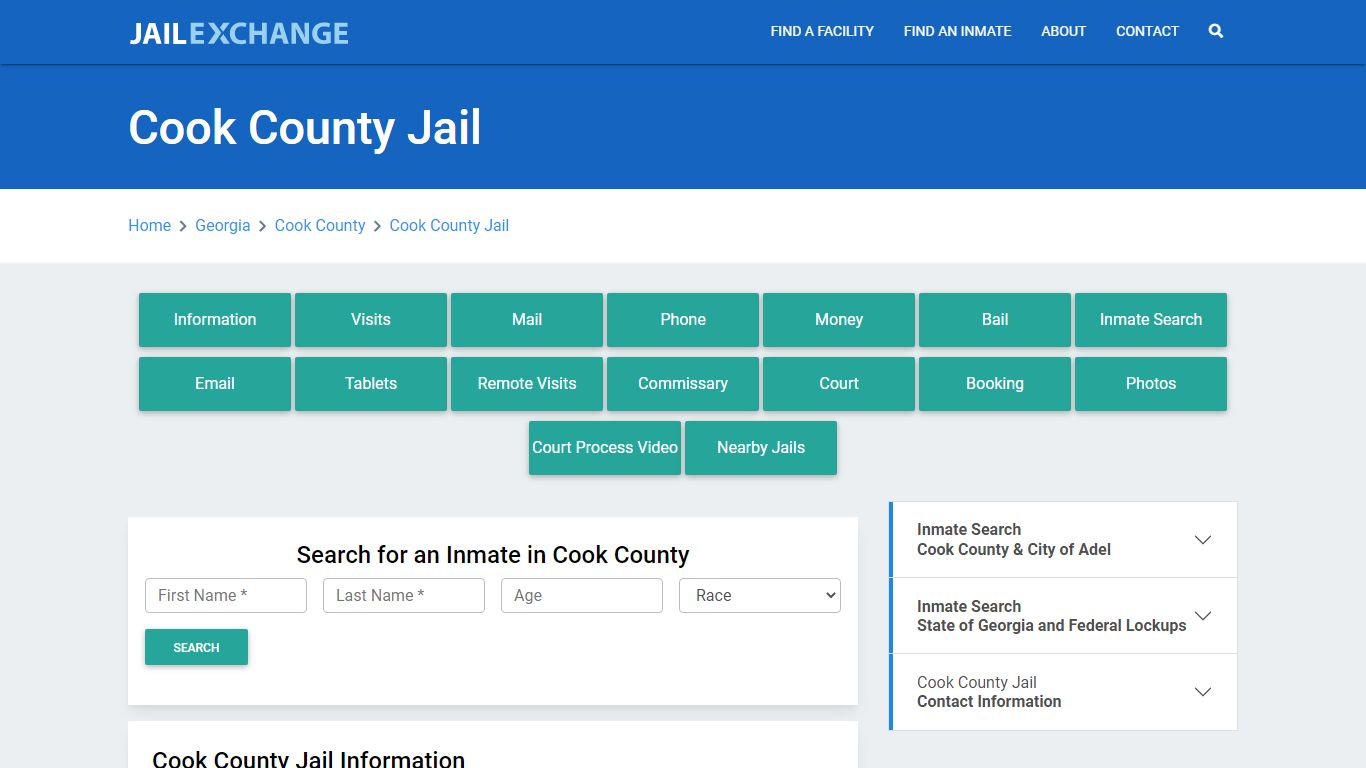 Cook County Jail Roster Lookup, GA, Inmate Search - Jail Exchange