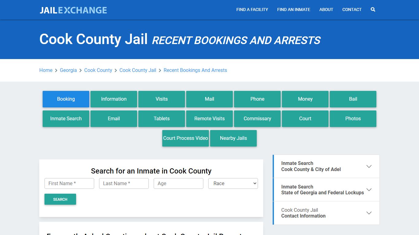 Cook County Jail GA Recent Arrests and Bookings - Jail Exchange